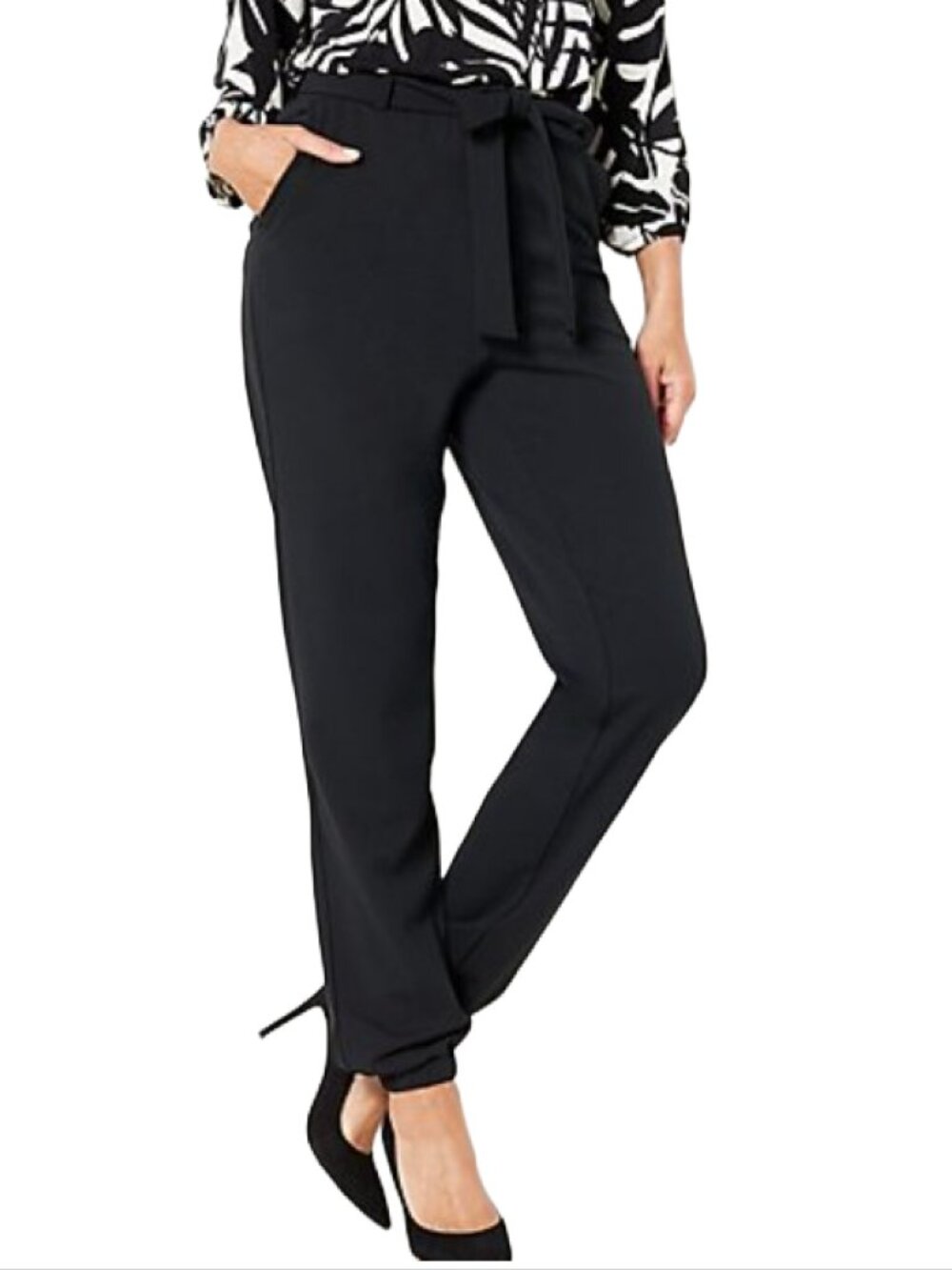 Girl With Curves Regular Knit Belted Jogger Pants